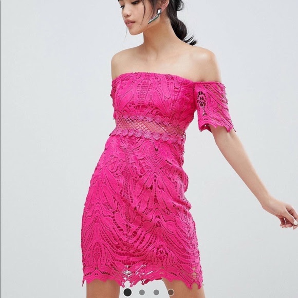River Island Hot Pink Bardot Mini Dress